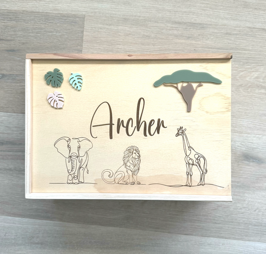 Custom Keepsake Box - Jungle Safari