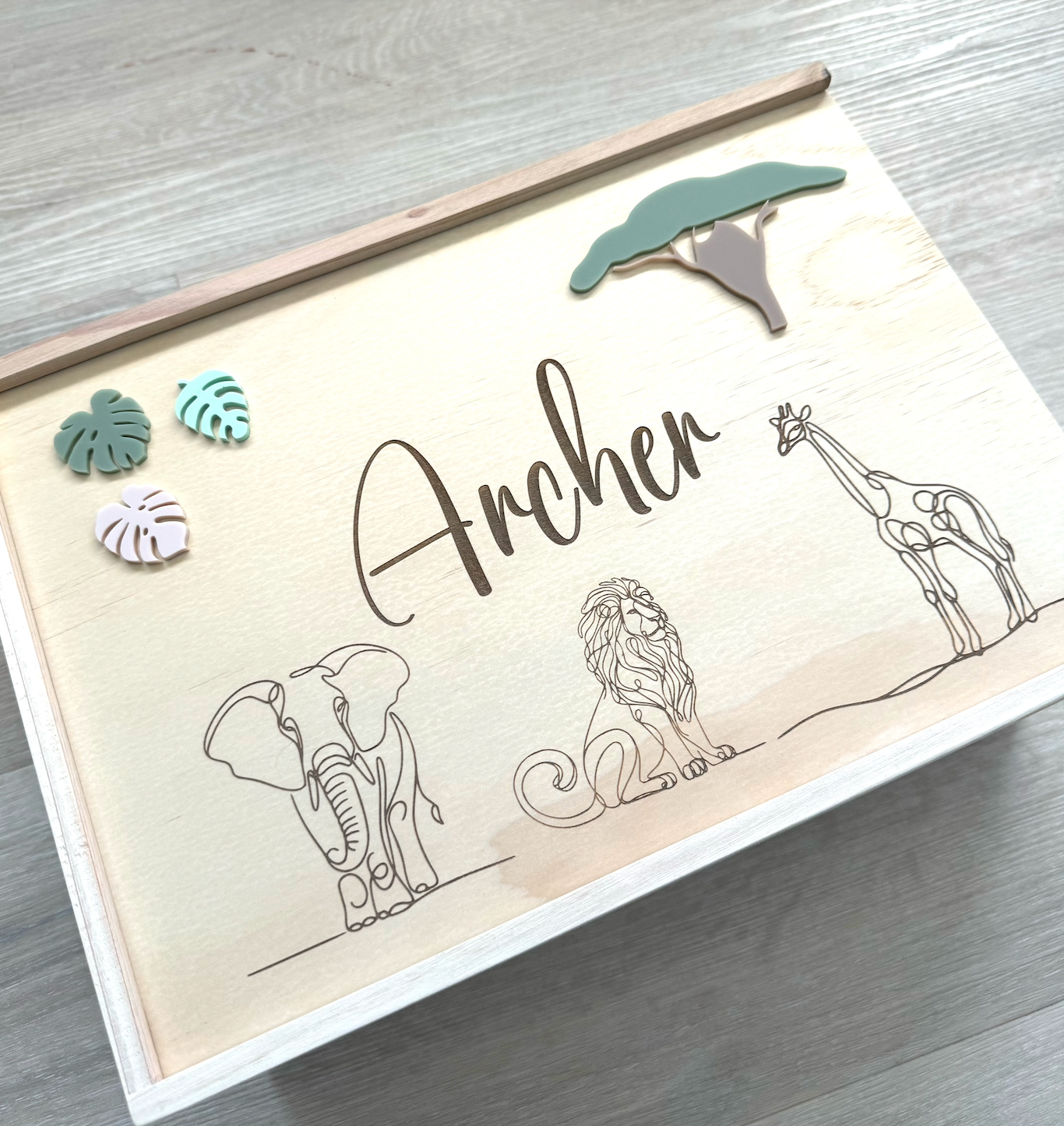 Custom Keepsake Box - Jungle Safari