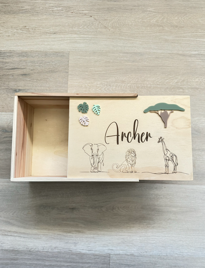 Custom Keepsake Box - Jungle Safari