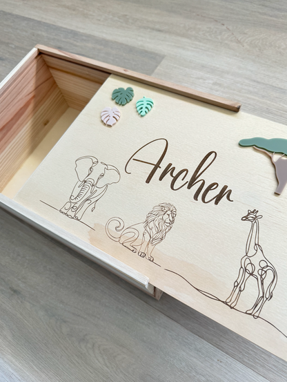 Custom Keepsake Box - Jungle Safari