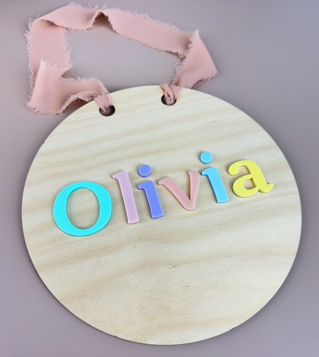 Hanging Custom Name Sign - Rainbow