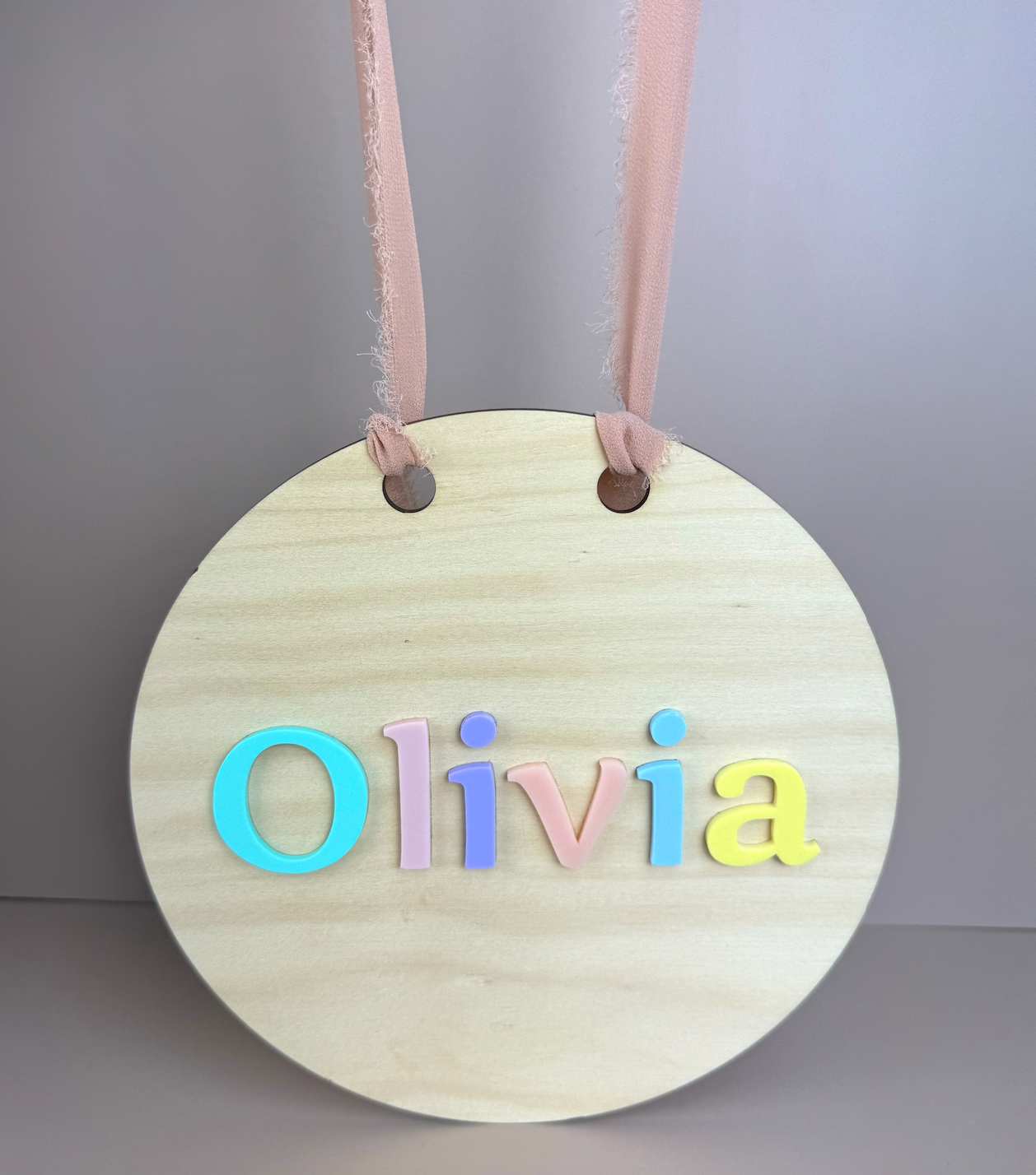 Hanging Custom Name Sign - Rainbow