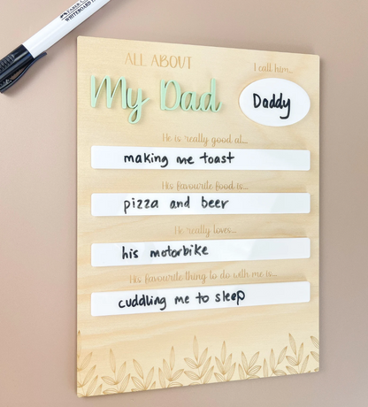 All about my Dad - Father's Day Board