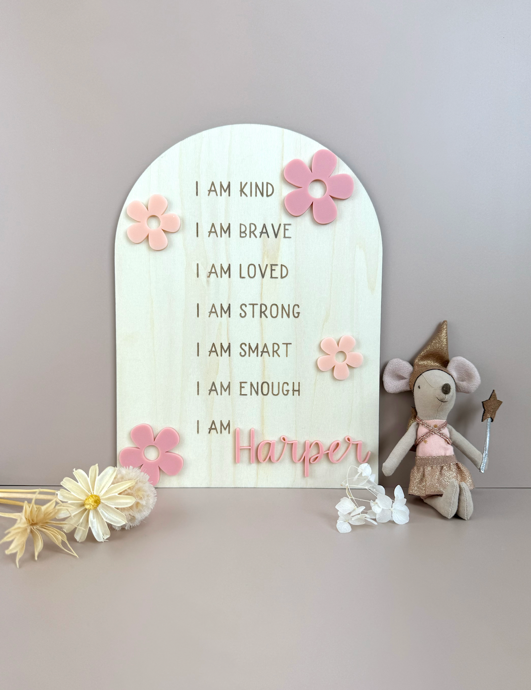 Custom Floral Affirmation Sign