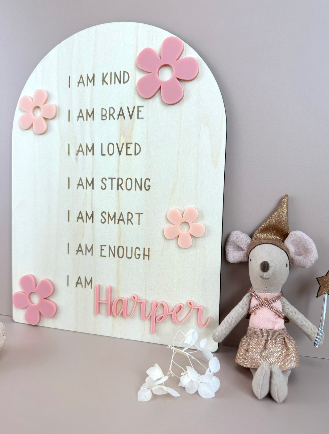 Custom Floral Affirmation Sign