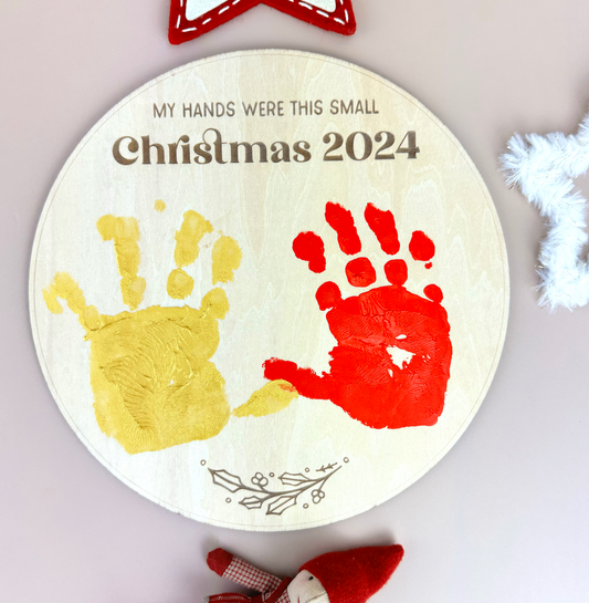 Christmas handprint sign - My hands were this small