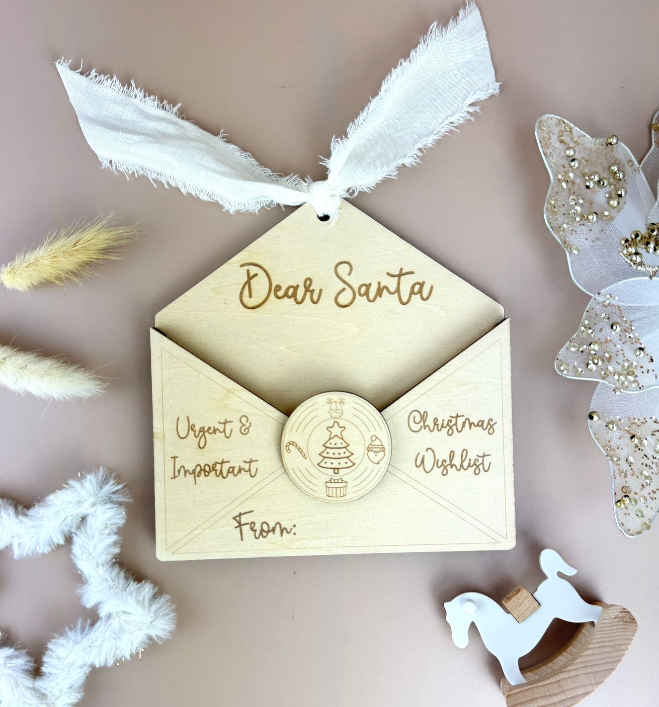 Letter to Santa - Christmas Wishlist Envelope Ornament