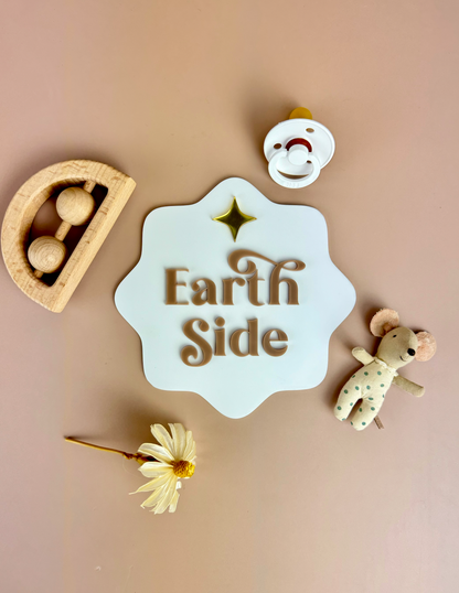 Earth Side - Gender Neutral - Baby Announcement Plaque