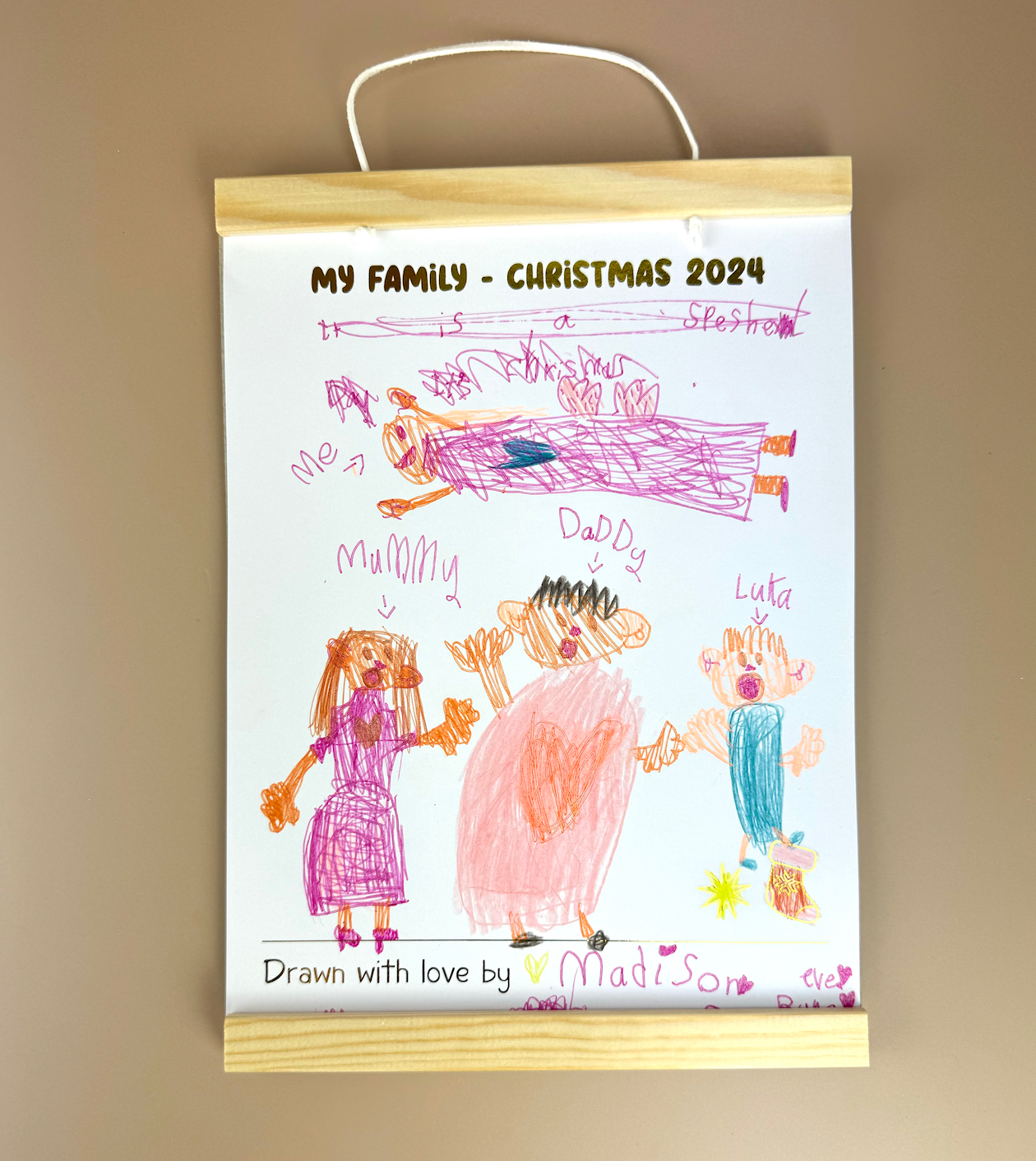 Kids Christmas Drawing Kit - with magnetic poster hanger