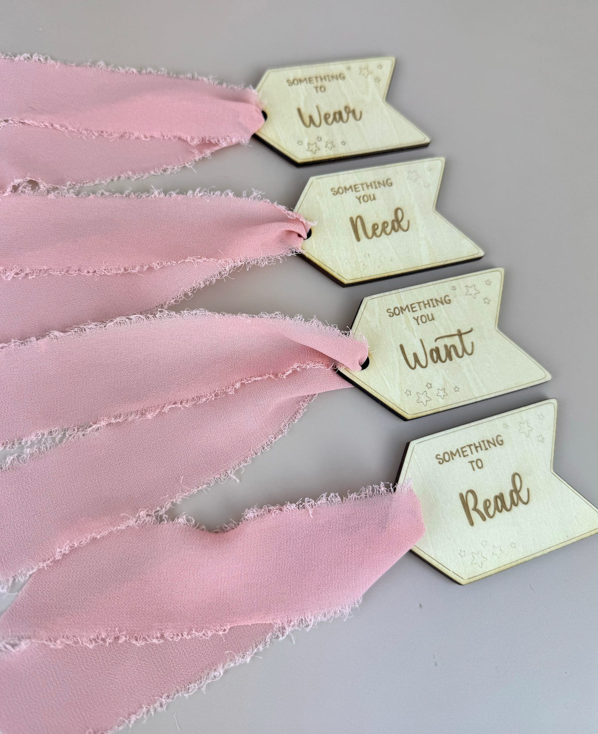 Christmas 'Something' gift tag set  - Pink Ribbon