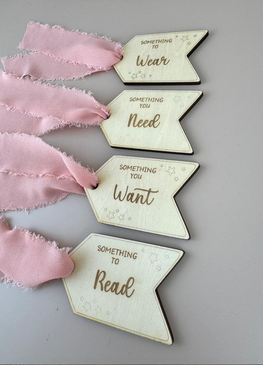 Christmas 'Something' gift tag set  - Pink Ribbon