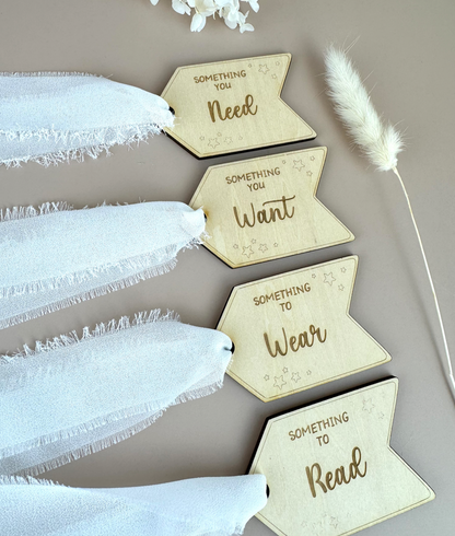 Christmas 'Something' gift tag set  - White Ribbon