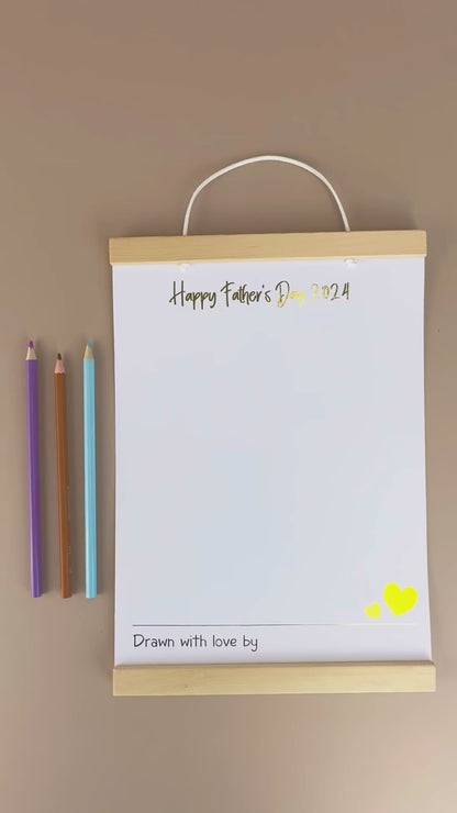 Fathers day drawing set for kids with poster hanger