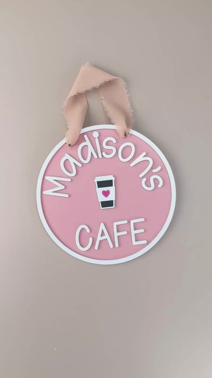 Personalised Kids Cafe Sign - Pink